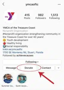 screenshot of instagram account