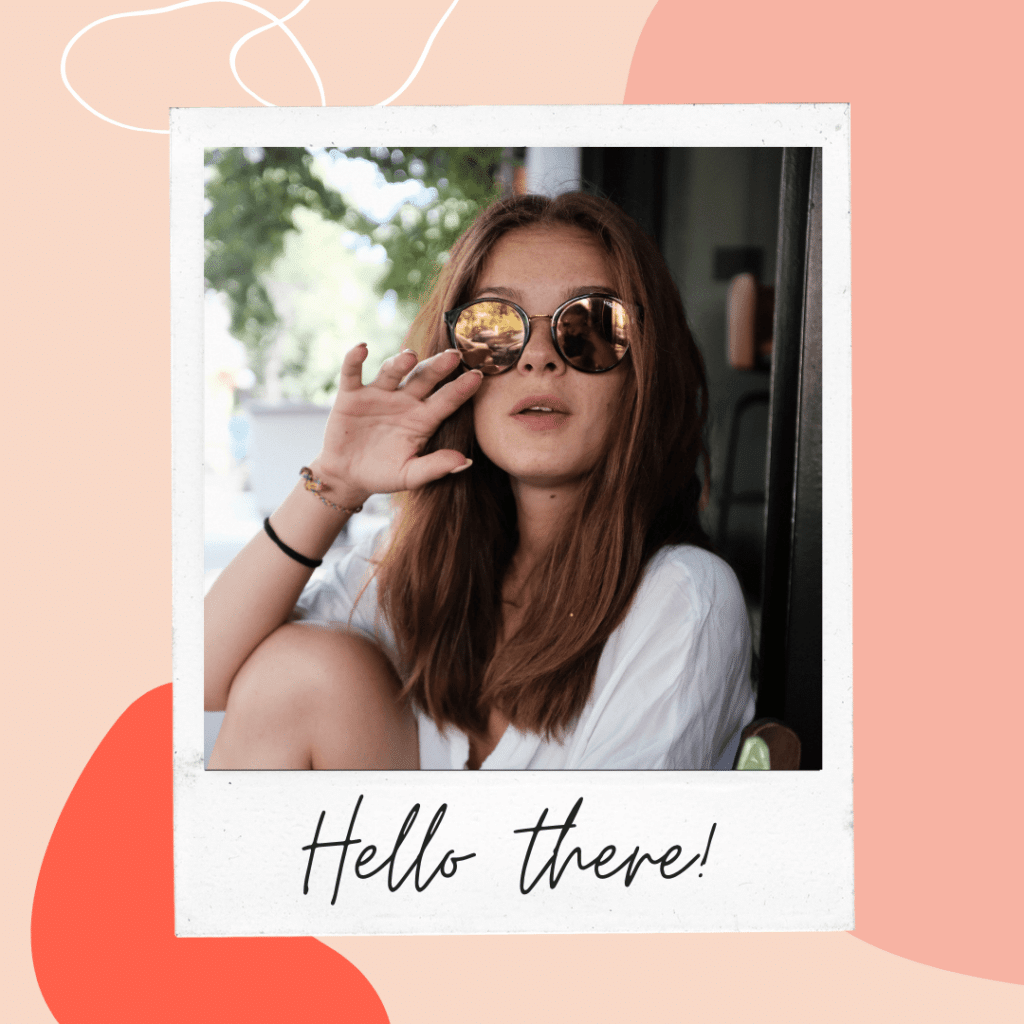 polaroid picture girl in sunglasses