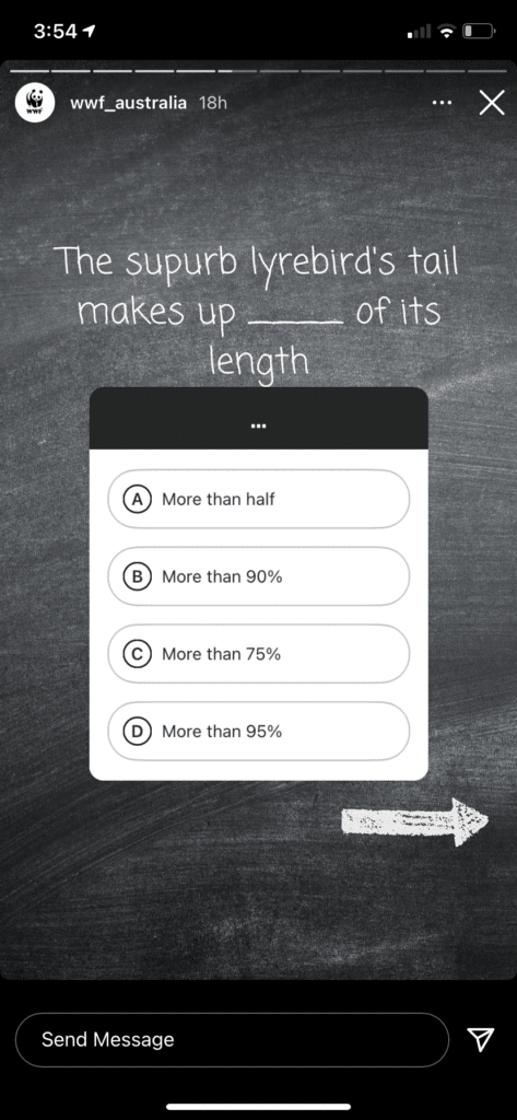 cell phone screen with instagram polls