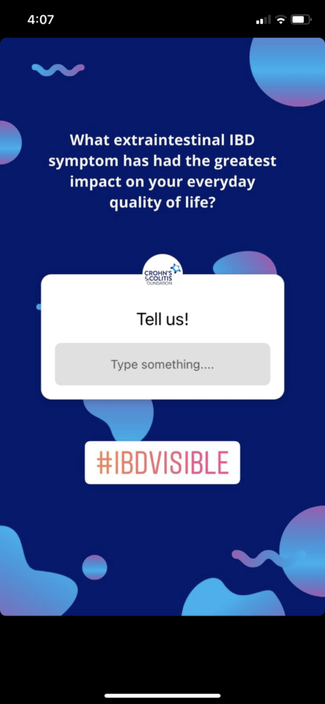 instagram story post with blue background