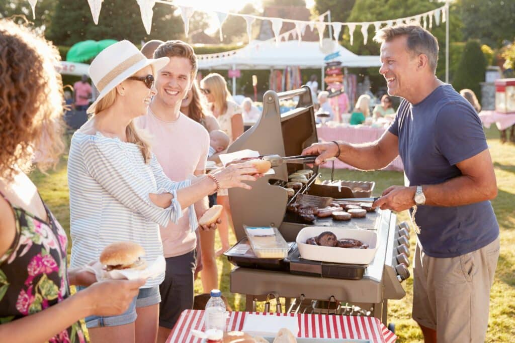 group of people at a bbq