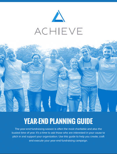 group of adults with arms around each other - year end planning guide flyer