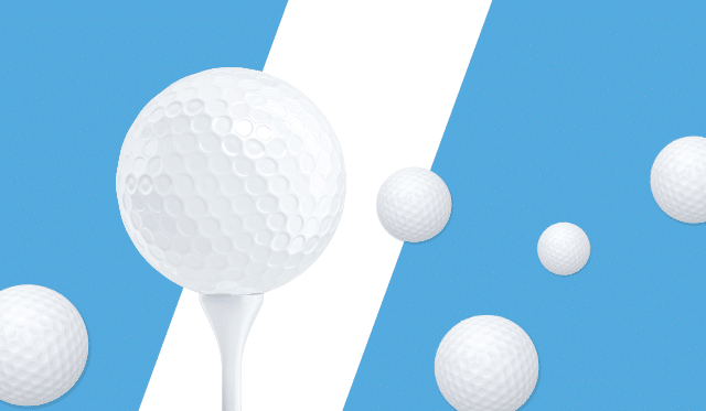 white golf balls on a blue background